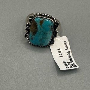 Mojave Turquoise & Sterling Silver Statement Ring – Size 9 – 5.9g Ring